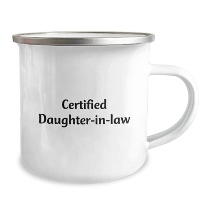 Funny Daughter - in - law Camping Mug Gifts from Family for Graduation 'Certified Daughter - in - law' Quotes - The Buy Boom