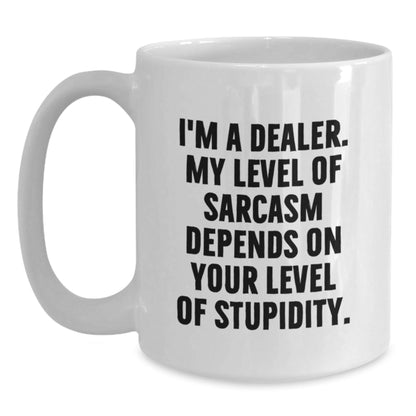 Funny Dealer Gifts from Friends, White Coffee Mug for Dealer, Perfect Christmas Unique Gifts for Men - The Buy Boom
