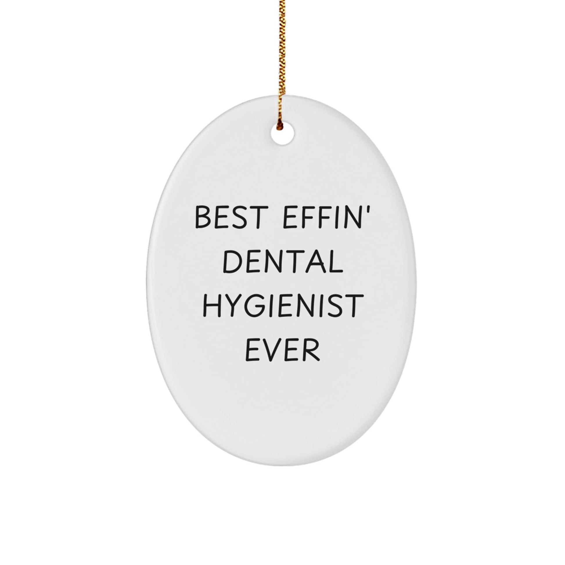 Funny Dental Hygienist Gifts for Her, Best Effin' Dental Hygienist Ever Oval Ornament, Christmas Unique Gifts from Friends to Family - The Buy Boom