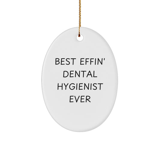 Funny Dental Hygienist Gifts for Her, Best Effin' Dental Hygienist Ever Oval Ornament, Christmas Unique Gifts from Friends to Family - The Buy Boom