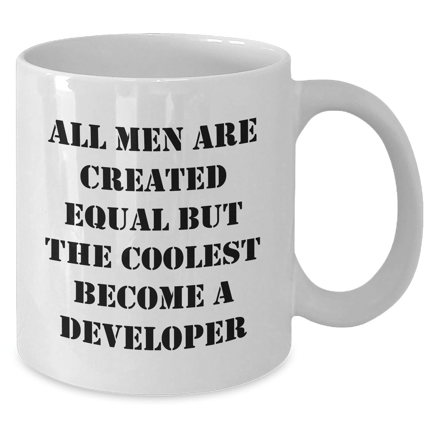 Funny Developer Gifts, 'All Men Are Created Equal But The Coolest Become A Developer' White Coffee Mug for Father's Day, Gifts from Family to Developer - The Buy Boom