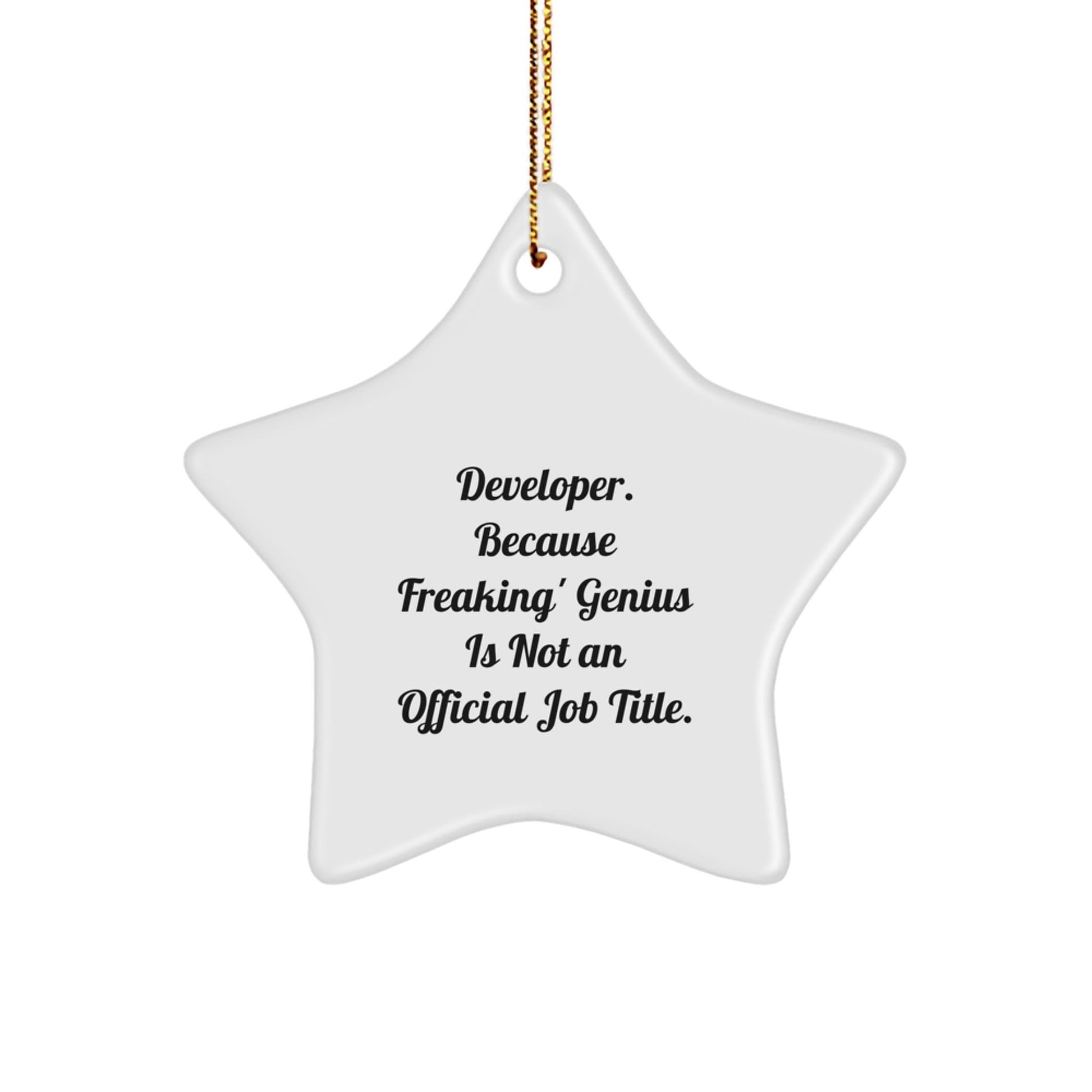 Funny Developer Gifts, Because Freaking' genius Is Not An Official Job Title, Star Ornament for Developer, Christmas Unique Gifts from Friends to Men, Women, Coworkers, Family - The Buy Boom