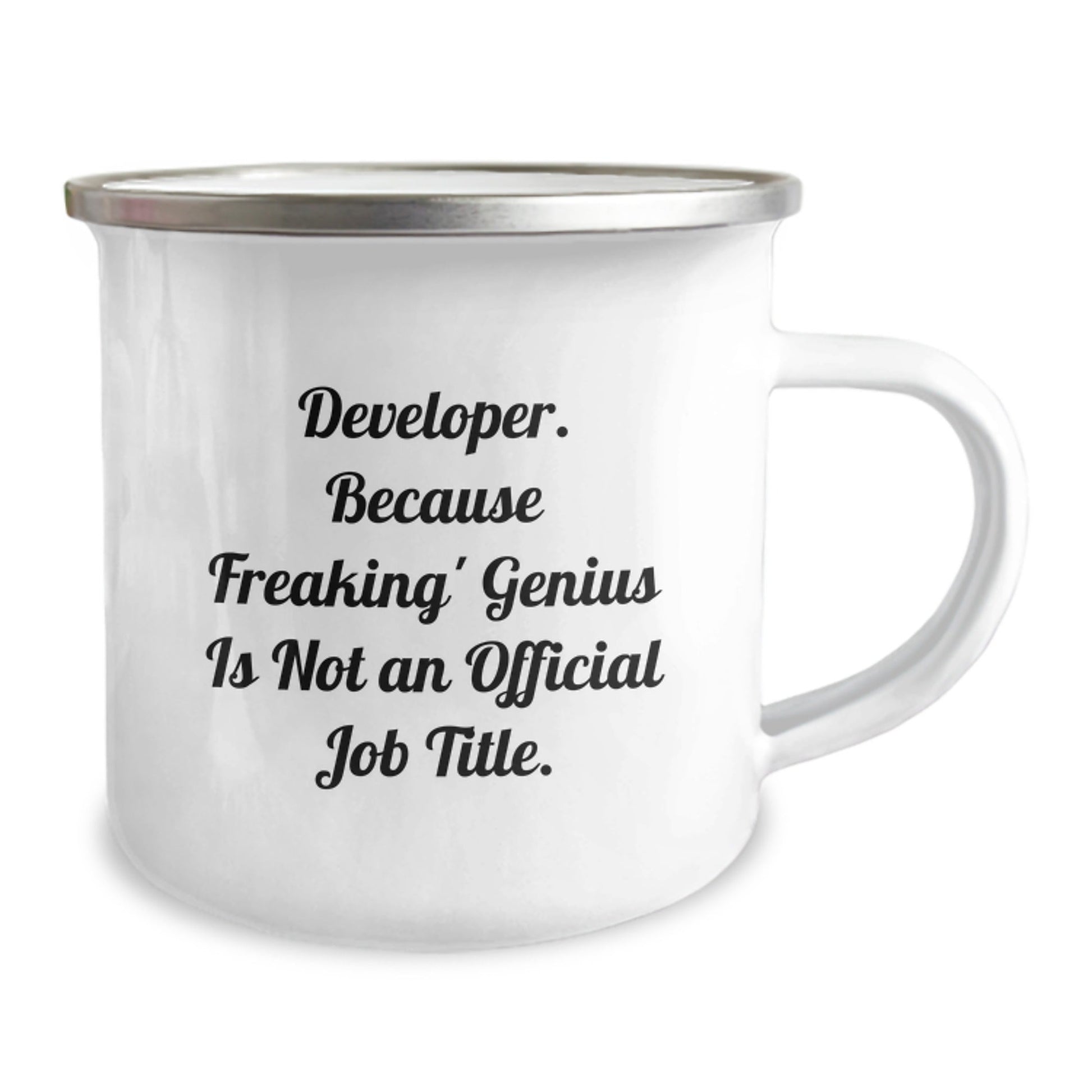Funny Developer Gifts for Him, 'Developer. Because Freaking genius Is Not An Official Job Title.' Camping Mug, Unique Christmas Unique Gifts from Friends, Coworkers, Family - The Buy Boom