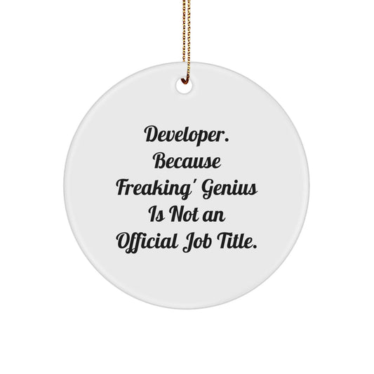 Funny Developer Gifts from Friends for Christmas Unique Circle Ornament, Developer Gifts for Men Women Coworkers Family, Circle Shaped MDF Wooden Decor - The Buy Boom