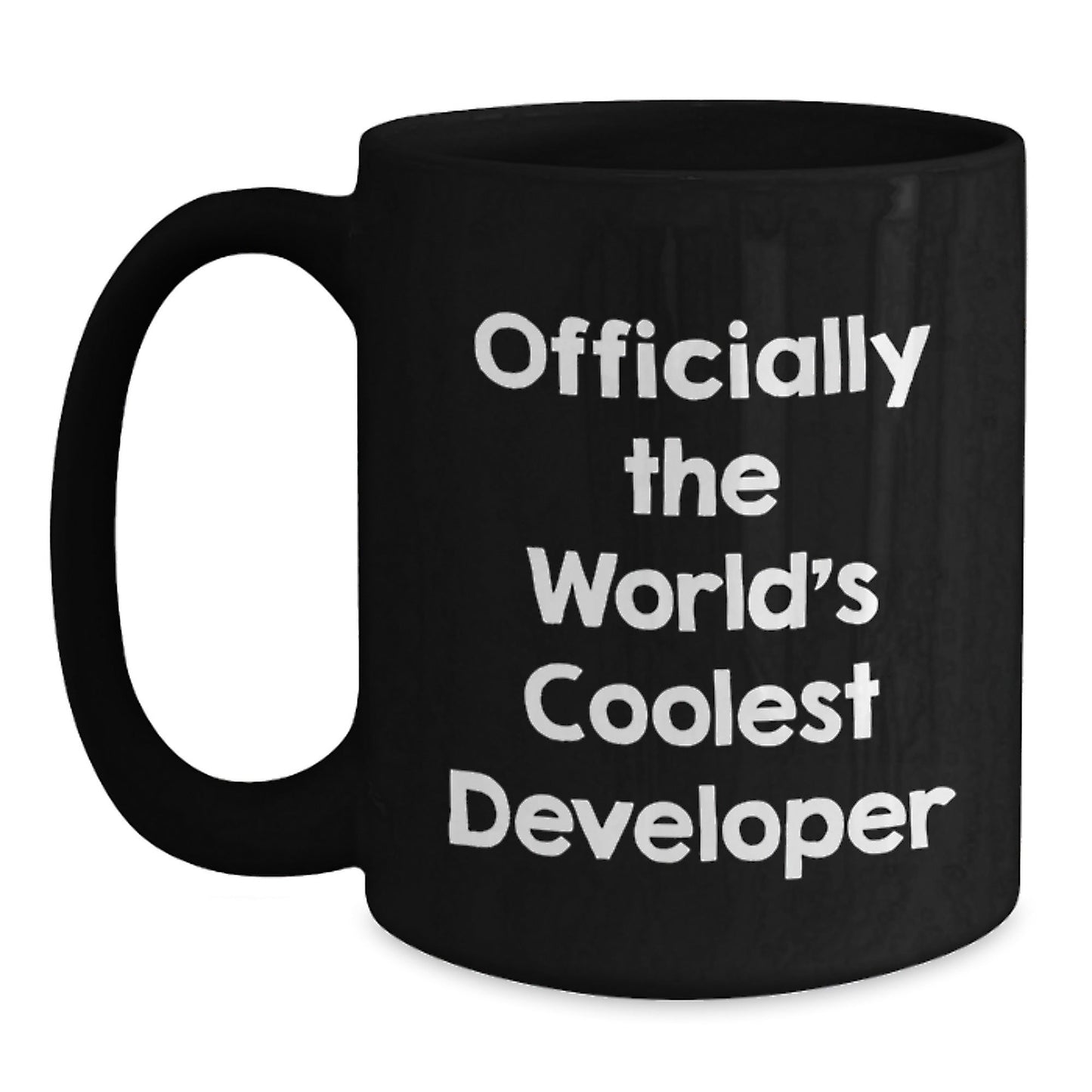 Funny Developer Gifts from Friends to Graduating Coolest Developer, 'Officially The World's Coolest Developer' Quote on Black Coffee Mug, Perfect for Men or Women, Gifts for Developer - The Buy Boom