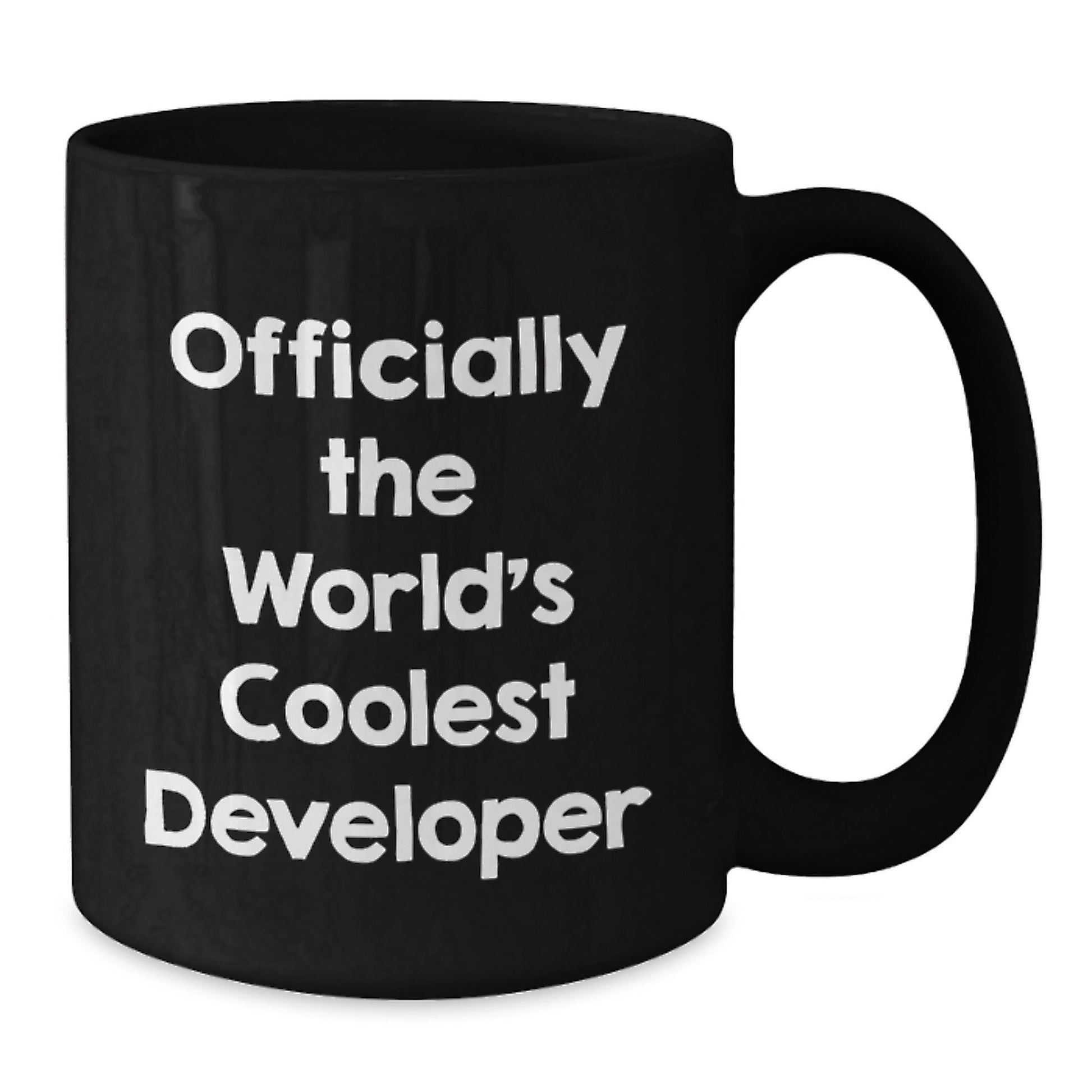 Funny Developer Gifts from Friends to Graduating Coolest Developer, 'Officially The World's Coolest Developer' Quote on Black Coffee Mug, Perfect for Men or Women, Gifts for Developer - The Buy Boom