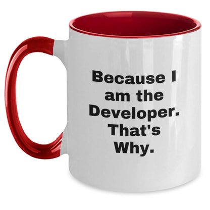 Funny Developer Gifts from Men for Christmas Unique Mugs with Two Tone Coffee Quote - Black and White, Red and White, Navy and White, Pink and White - The Buy Boom