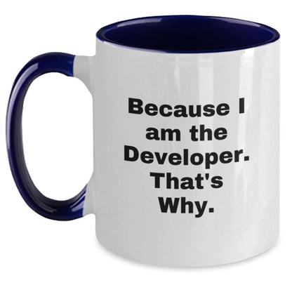 Funny Developer Gifts from Men for Christmas Unique Mugs with Two Tone Coffee Quote - Black and White, Red and White, Navy and White, Pink and White - The Buy Boom