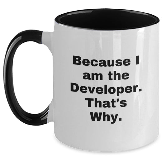 Funny Developer Gifts from Men for Christmas Unique Mugs with Two Tone Coffee Quote - Black and White, Red and White, Navy and White, Pink and White - The Buy Boom