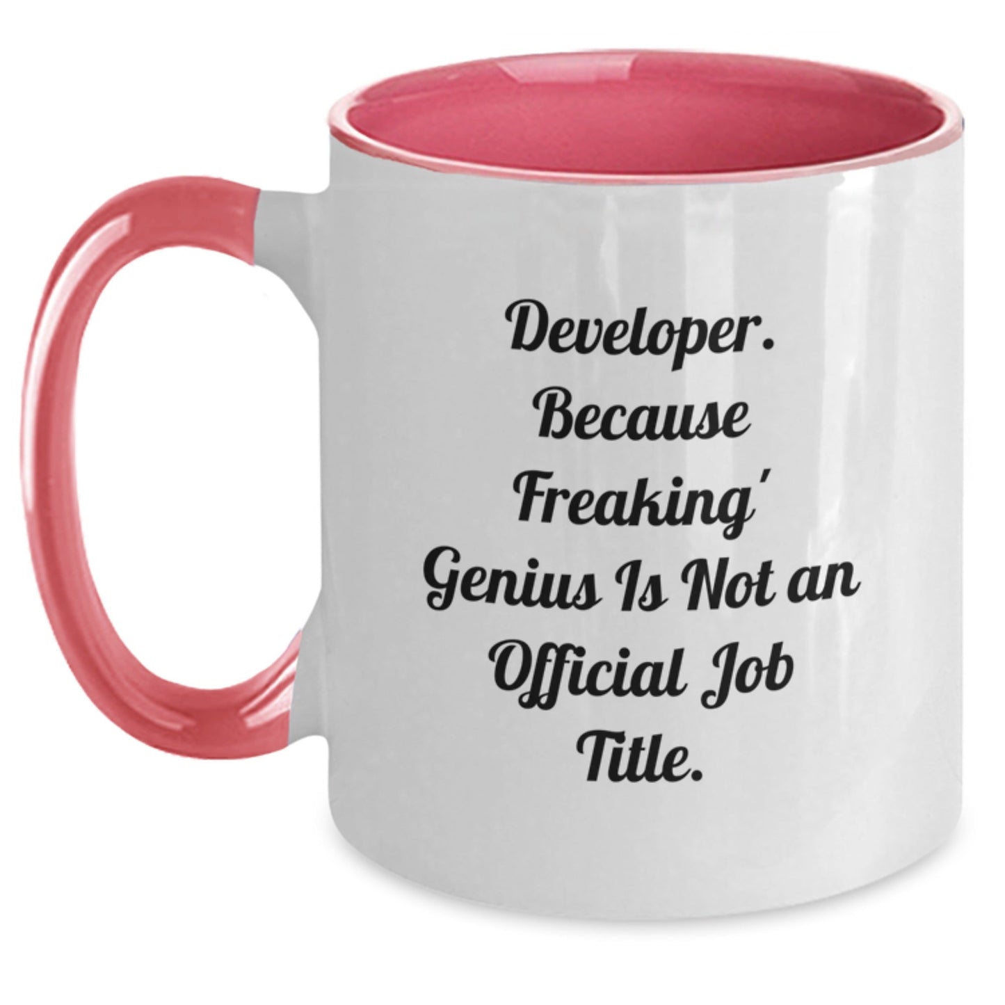 Funny Developer Gifts, Two Tone Coffee Mug, Christmas Unique Presents from Friends, for Developers, Geeky Mugs, 'Developer. Because Freaking' genius Is Not An Official Job Title.' - The Buy Boom