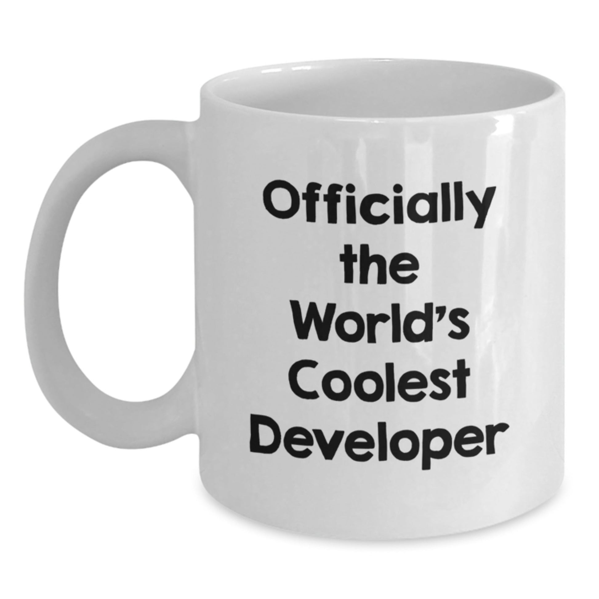 Funny Developer Gifts - White Coffee Mug, Officially The World's Coolest Developer, Funny Graduation Gift from Friends to Coworkers, Unique White Coffee Mug for Developers, 11oz or 15oz Capacity - The Buy Boom