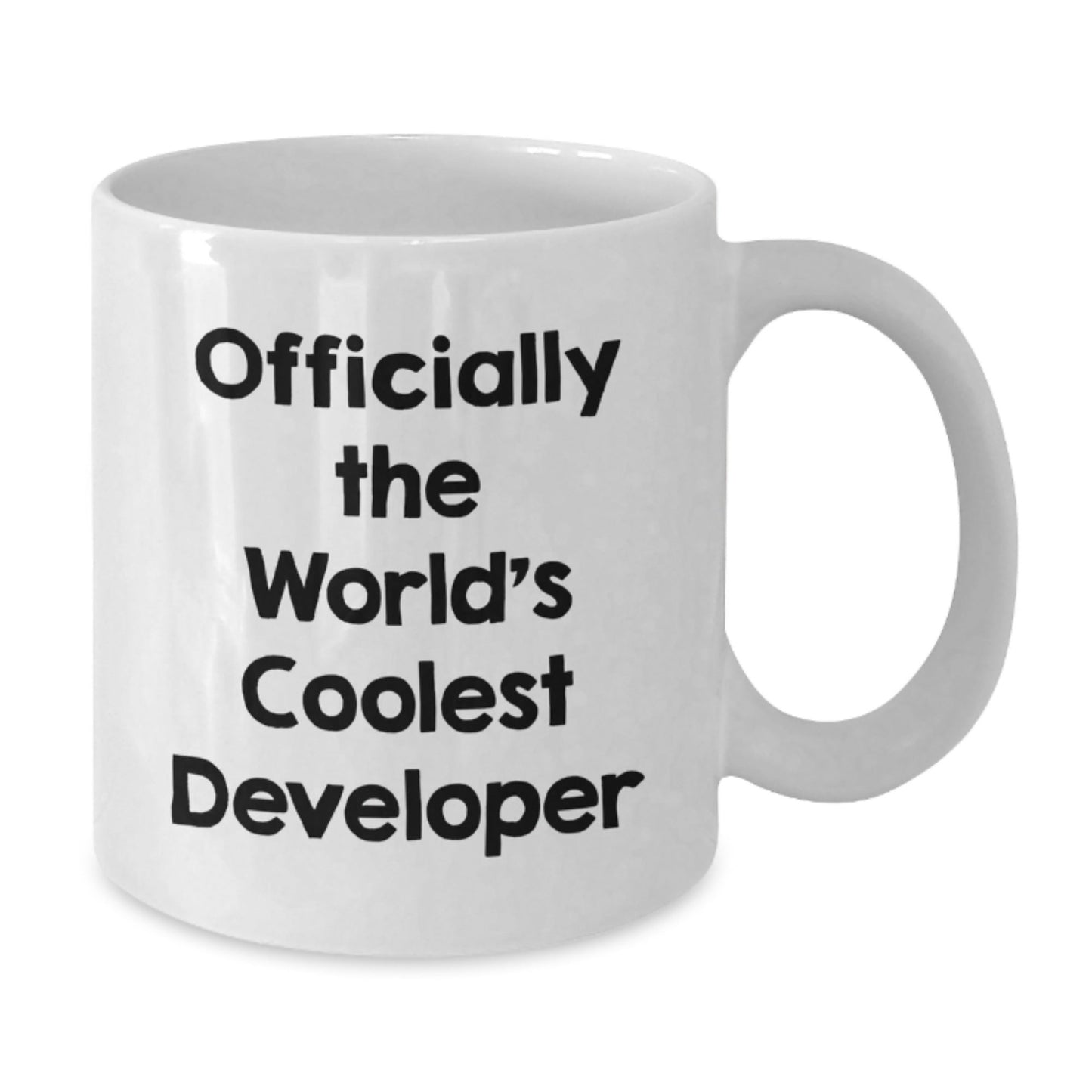 Funny Developer Gifts - White Coffee Mug, Officially The World's Coolest Developer, Funny Graduation Gift from Friends to Coworkers, Unique White Coffee Mug for Developers, 11oz or 15oz Capacity - The Buy Boom