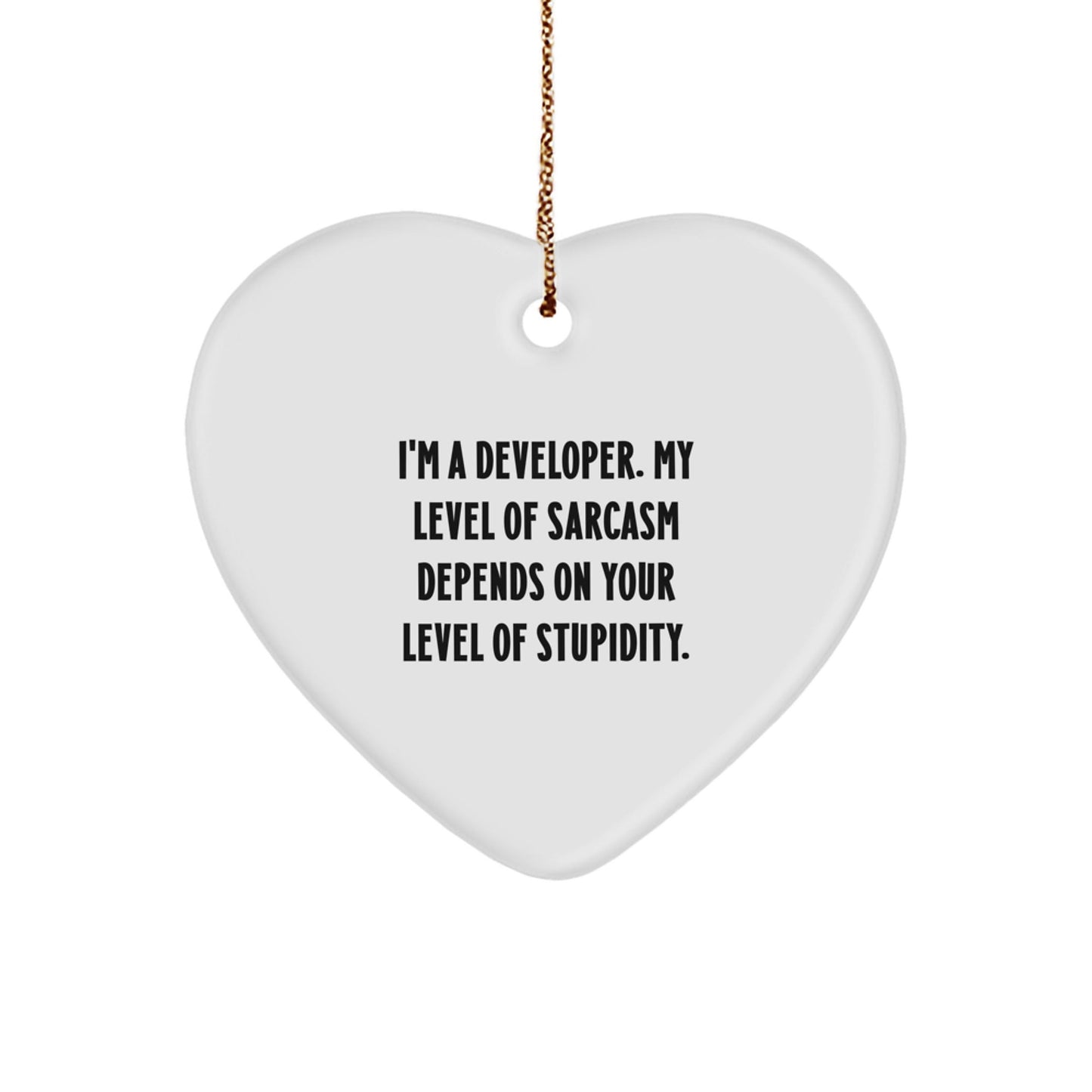 Funny Developer Heart Ornament Gifts from Friends for Christmas, Heart Ornament with Sarcasm Quote, Unique Developer Gifts for Men - The Buy Boom
