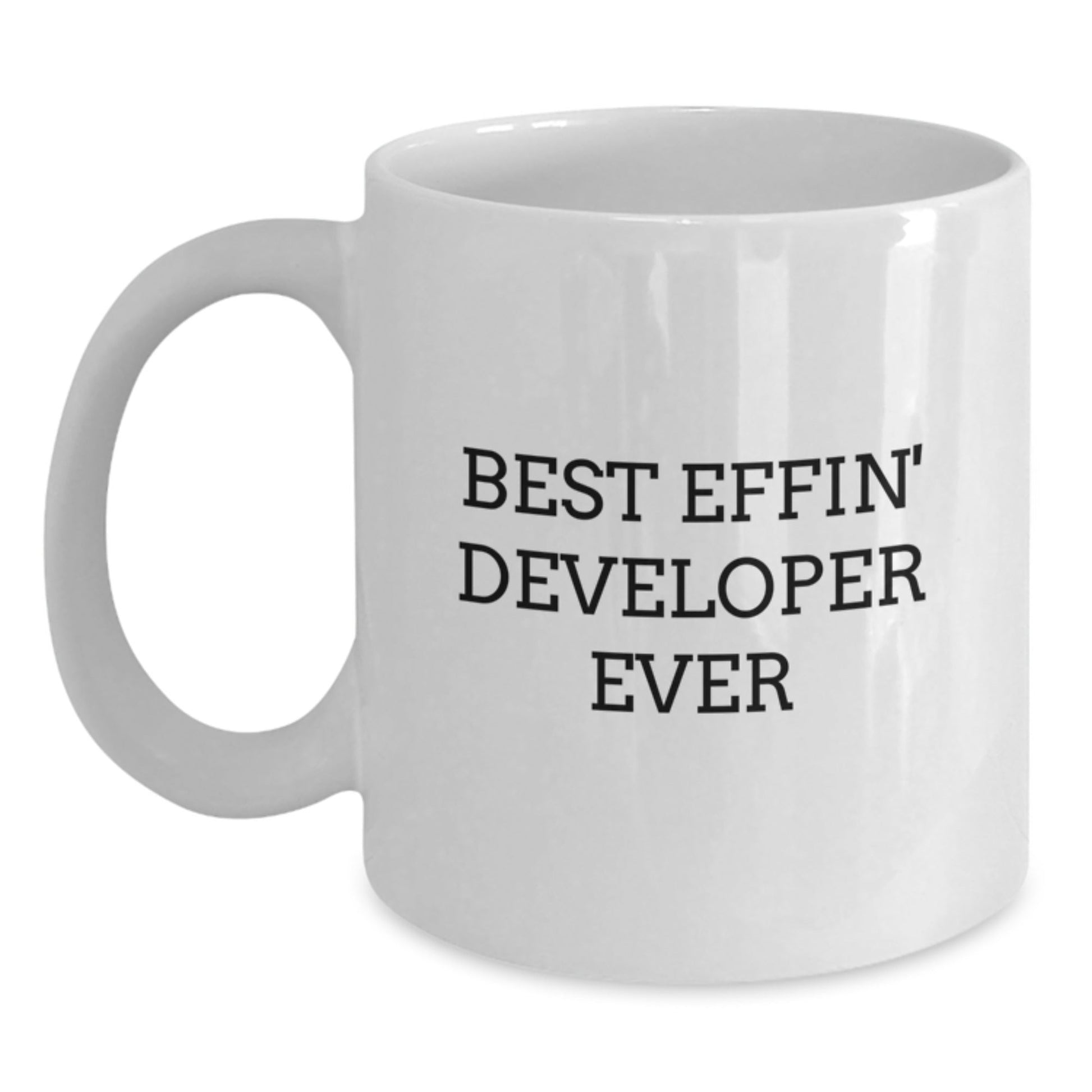 Funny Developer Mug Gifts from Men to Friends, White Coffee Mug Best Effin' Developer Ever, Christmas Unique Presents for Developer Coworkers - The Buy Boom