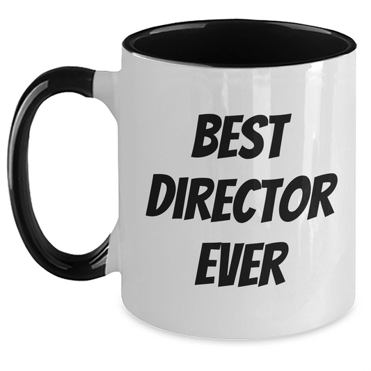 Funny Director Gifts - Best Director Ever Two Tone Coffee Mug, Father's Day Unique Gifts from Friends, Coworkers, Family - The Buy Boom