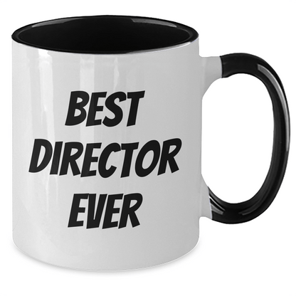 Funny Director Gifts - Best Director Ever Two Tone Coffee Mug, Father's Day Unique Gifts from Friends, Coworkers, Family - The Buy Boom