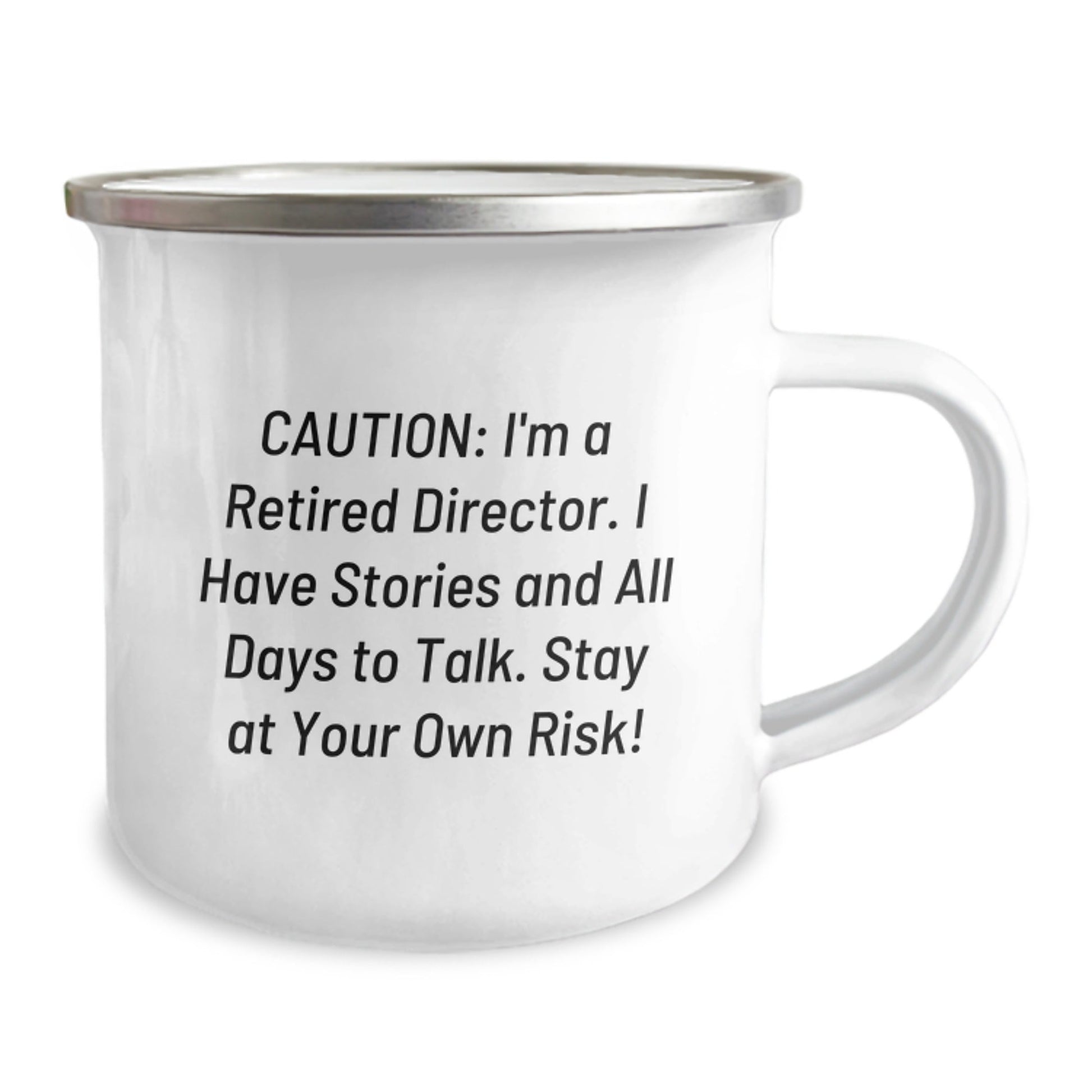 Funny Director Gifts - 'Caution: I'm A Retired Director...' Camping Mug for Graduation, Unique Gifts from Friends, Coworkers to Family, Director, Men, Women, Friends, and Coworkers - The Buy Boom