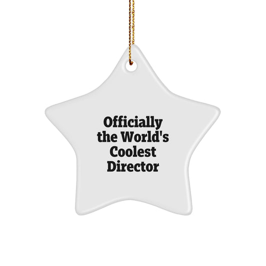 Funny Director Gifts, 'Officially The World's Coolest Director' Star Ornament, Handcrafted for Men, Women, or Friends, Perfect Christmas Unique Gifts from Family - The Buy Boom