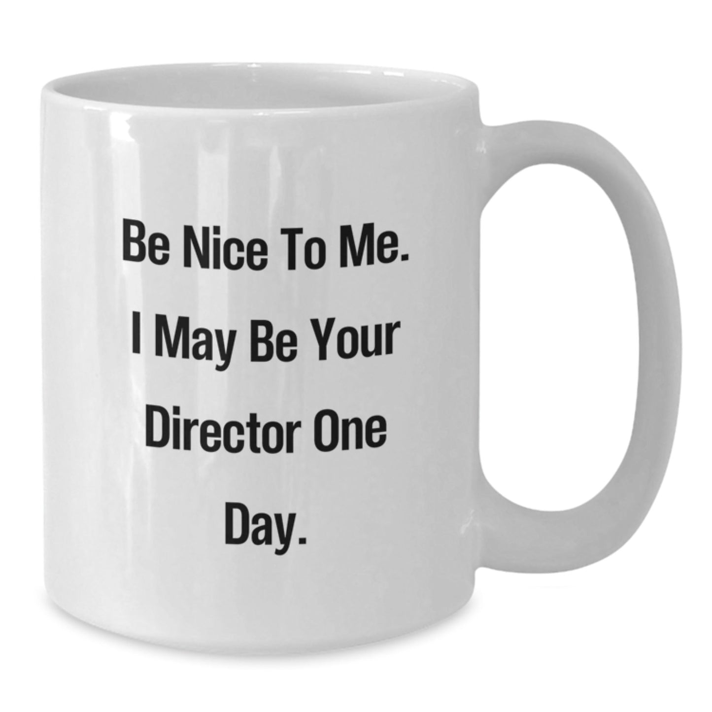 Funny Director White Coffee Mug Gifts for Him from Friends on Birthday - 'Be Nice To Me. I May Be Your Director One Day.' - The Buy Boom