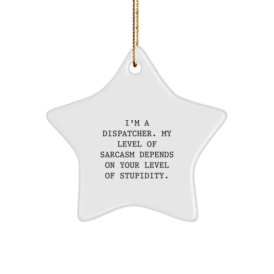 Funny Dispatcher Gifts from Friends for Christmas - Sarcasm Dispatch Star Ornament, Star - Shaped Decor - The Buy Boom