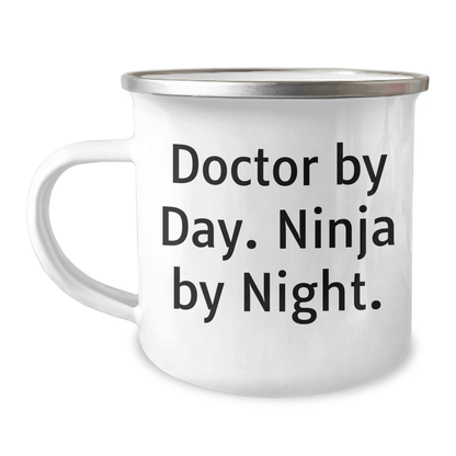 Funny Doctor Gifts for Men, 'Doctor By Day. Ninja By Night.' Camping Mug, Perfect for Father's Day Unique Gifts from Friends or Family - The Buy Boom