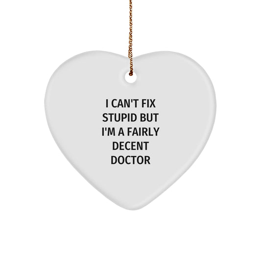 Funny Doctor Gifts from Family - Heart Ornament for Christmas Unique Gifts - The Buy Boom