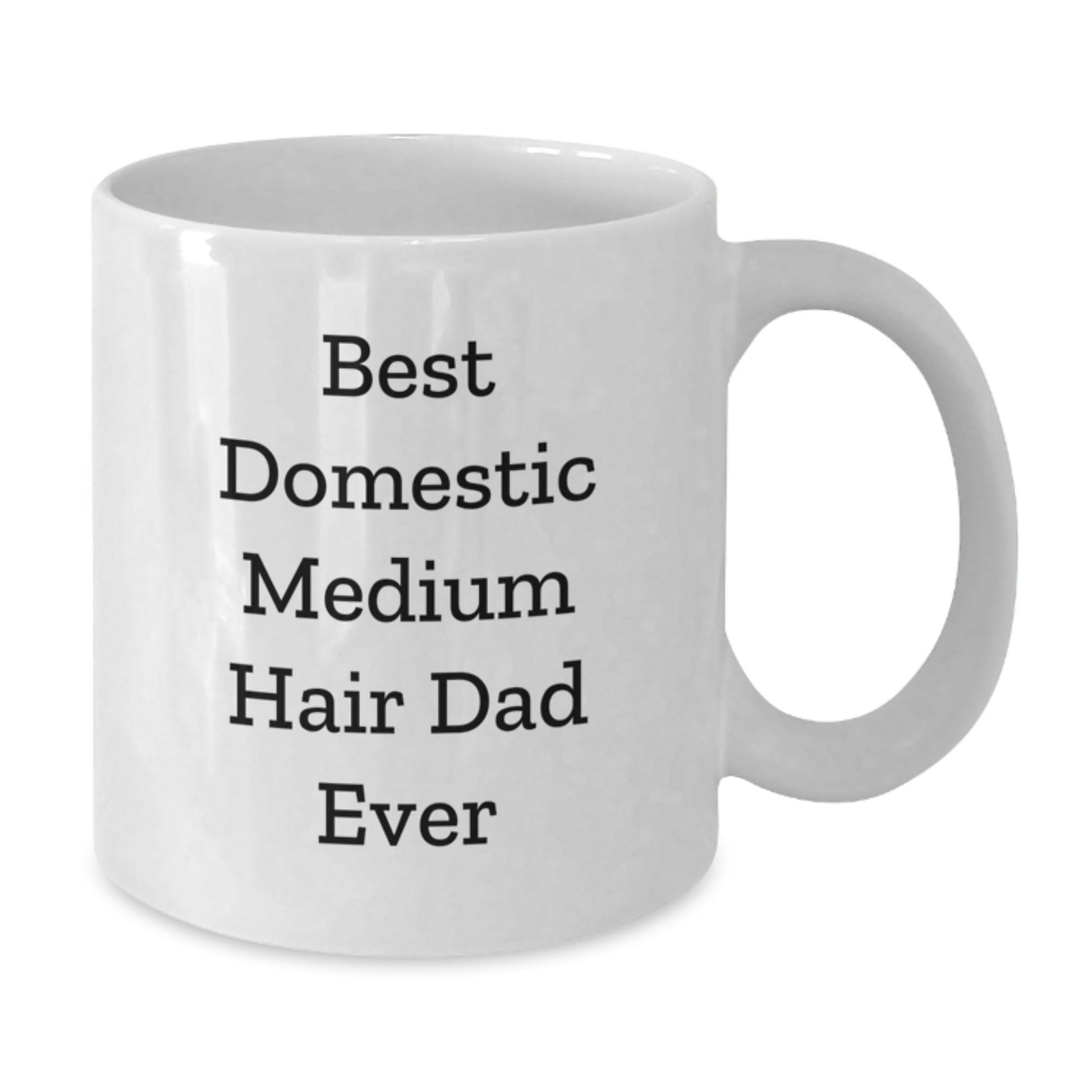 Funny Domestic Medium Hair Cat Gifts for Men, White Coffee Mug 'Best Domestic Medium Hair Dad Ever', Graduation Unique Gifts from Family - The Buy Boom