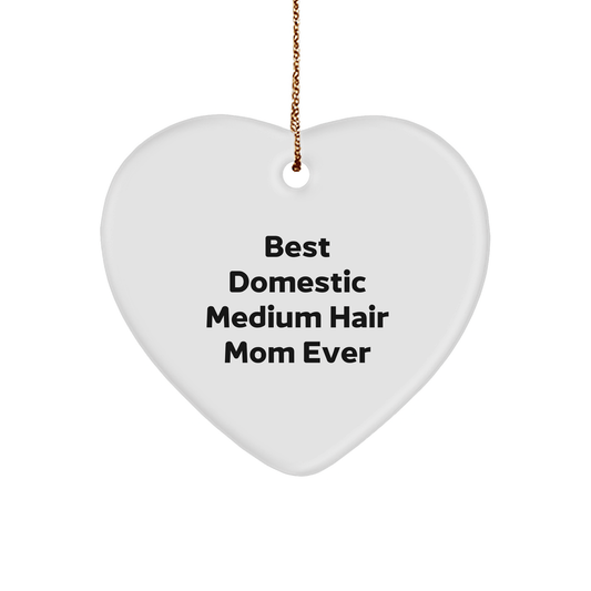 Funny Domestic Medium Hair Cat Mom Ever Heart Ornament Gifts from Family for Christmas Unique Presents - The Buy Boom