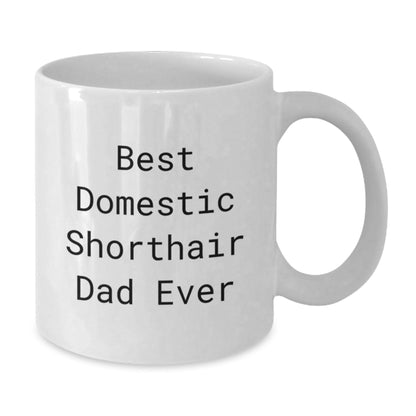 Funny Domestic Shorthair Cat Gifts from Family to Best Domestic Shorthair Dad Ever Graduation Unique White Coffee Mug, Gifts for Men - The Buy Boom