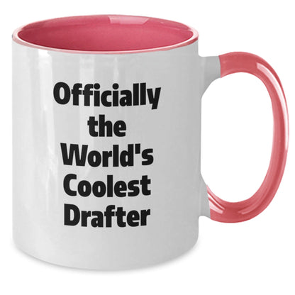 Funny Drafter Gifts from Men to Friends - Officially The World's Coolest Drafter Two Tone Coffee Mug for Drafter Enthusiasts, Unique Christmas Unique Gifts - The Buy Boom