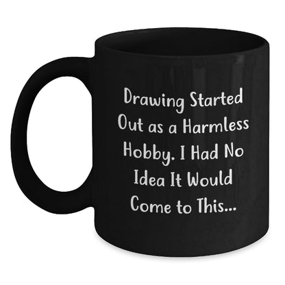 Funny Drawing Gifts for Friends from Men - Merry Christmas Unique Coffee Mugs for Drawing Lovers, Black Coffee Mug, Gifts from Family, Drawing Enthusiasts - The Buy Boom