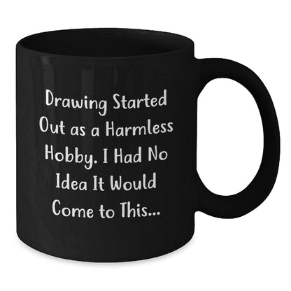 Funny Drawing Gifts for Friends from Men - Merry Christmas Unique Coffee Mugs for Drawing Lovers, Black Coffee Mug, Gifts from Family, Drawing Enthusiasts - The Buy Boom