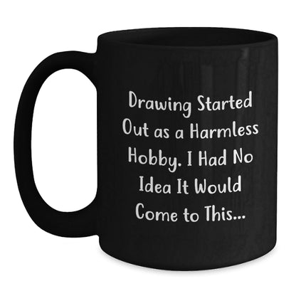 Funny Drawing Gifts for Friends from Men - Merry Christmas Unique Coffee Mugs for Drawing Lovers, Black Coffee Mug, Gifts from Family, Drawing Enthusiasts - The Buy Boom