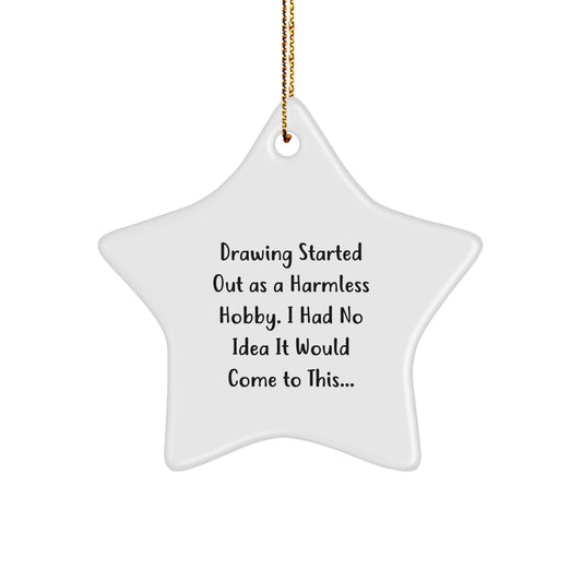 Funny Drawing Gifts for Him, Star Ornament with Inspirational Quote, Gifts from Men to Friends at Christmas - The Buy Boom