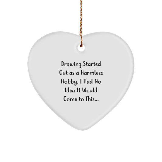 Funny Drawing Gifts from Men to Friends and Family - Heart Ornament for Drawing Enthusiasts - Christmas Unique Gifts - The Buy Boom