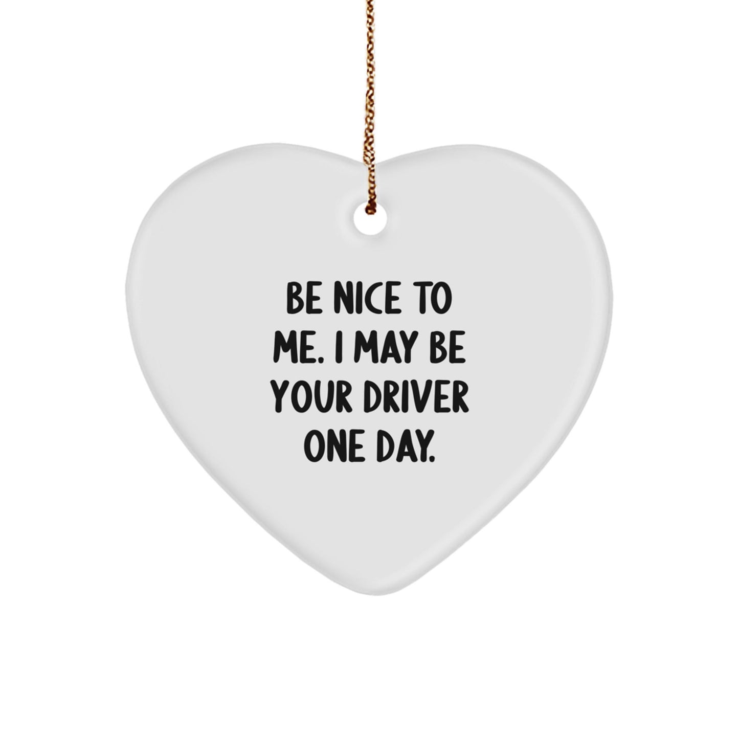 Funny Driver Gifts, Be Nice To Me. I May Be Your Driver One Day., Heart Ornament for Christmas, Gifts from Friends for Driver, Unique Present - The Buy Boom