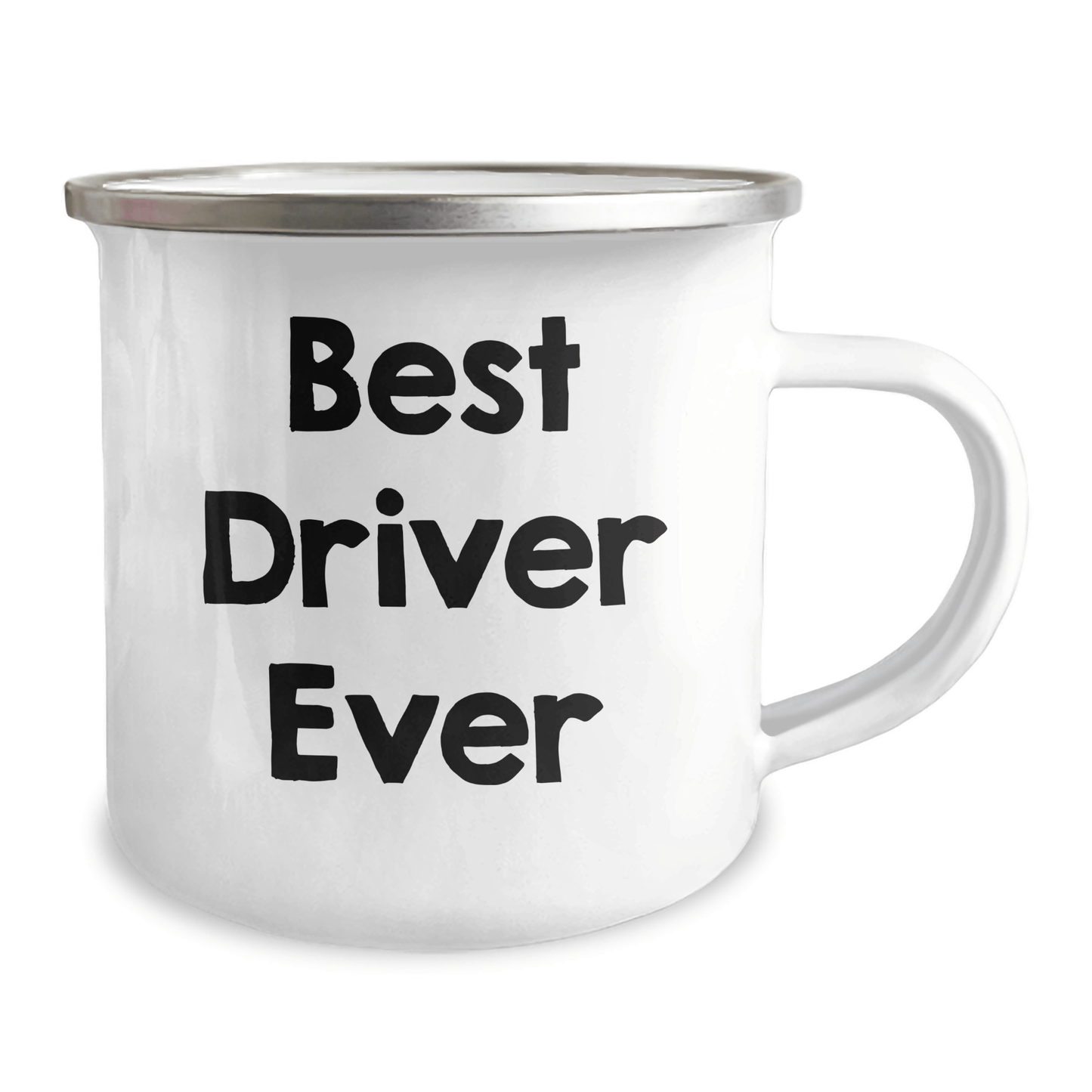 Funny Driver Gifts from Family - Best Driver Ever Camping Mug for Men, Unique Father's Day Unique Gifts, 12 oz Stainless Steel with Enamel Finish - The Buy Boom
