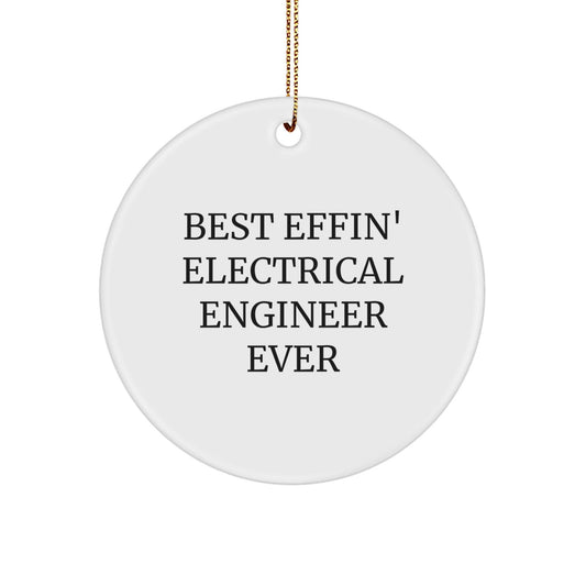 Funny Electrical Engineer Gifts, Circle Ornament for 'Best Effin' Electrical Engineer Ever', Christmas Unique Presents from Friends to Family - The Buy Boom