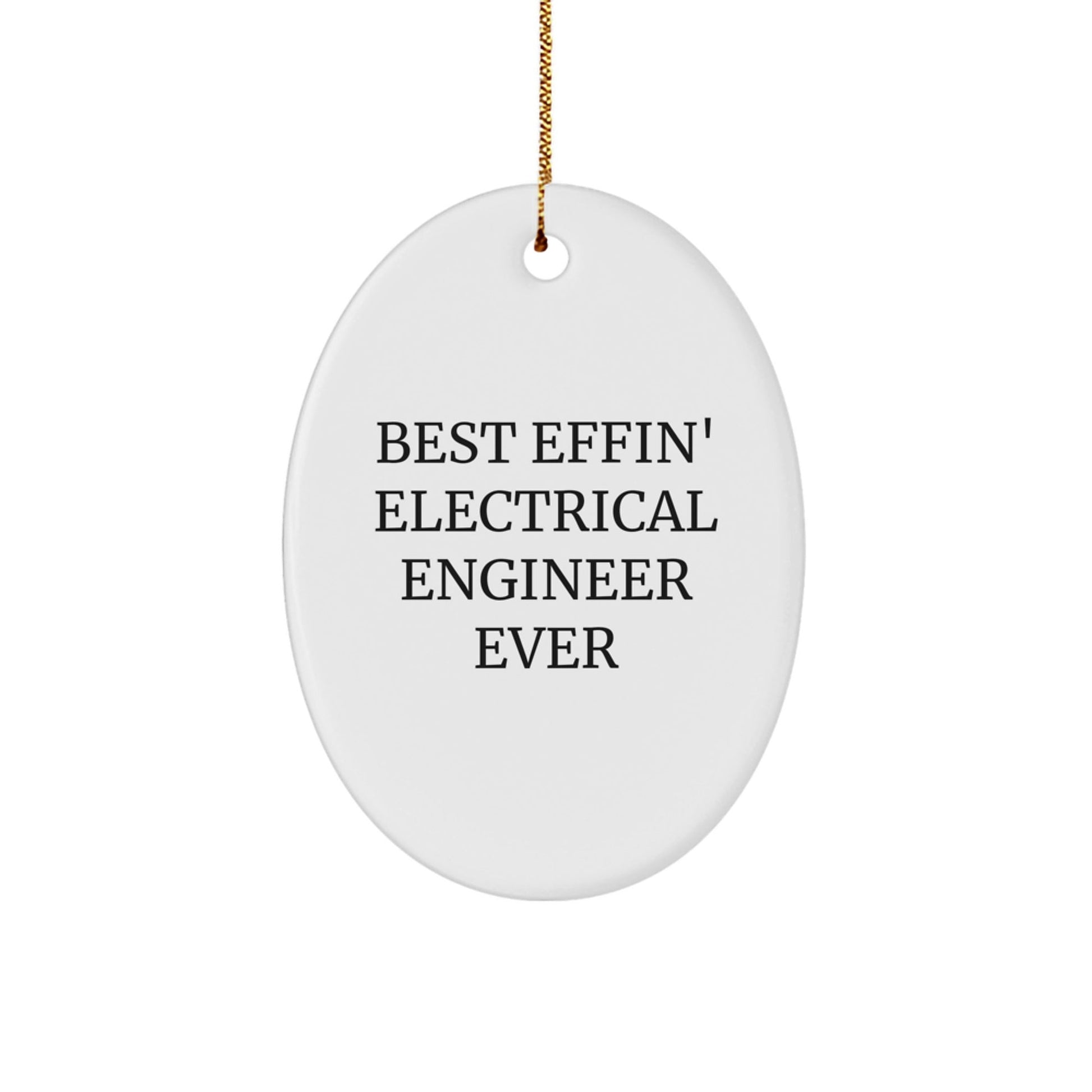Funny Electrical Engineer Gifts for Him from Friends, Oval Ornament with 'Best Effin' Electrical Engineer Ever' Quote, Christmas Unique Decorations for Electrical Engineer - The Buy Boom