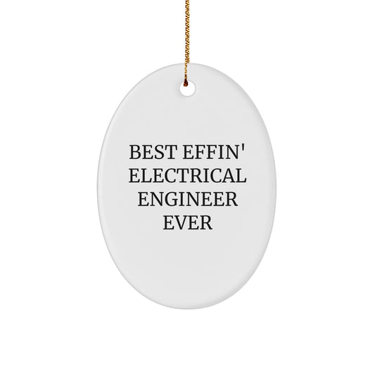 Funny Electrical Engineer Gifts for Him from Friends, Oval Ornament with 'Best Effin' Electrical Engineer Ever' Quote, Christmas Unique Decorations for Electrical Engineer - The Buy Boom