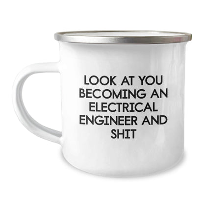 Funny Electrical Engineer Gifts for Men, 'Look At You Becoming An Electrical Engineer And Shit' Camping Mug for Christmas Unique Gifts from Family - The Buy Boom