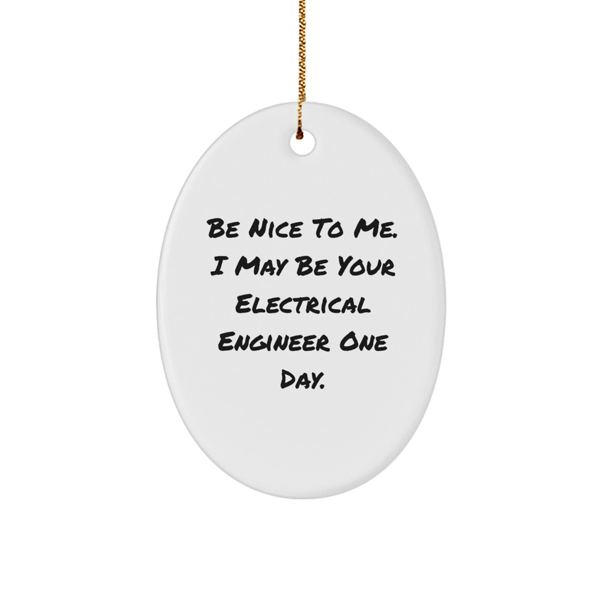 Funny Electrical Engineer Gifts for Men - Oval Ornament, Be Nice To Me One Day - Unique Christmas Memorable Presents from Friends - The Buy Boom