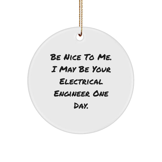 Funny Electrical Engineer Gifts from Friends, Be Nice To Me I May Be Your Electrical Engineer One Day Circle Ornament for Christmas Unique Gifts for Electrical Engineers - The Buy Boom