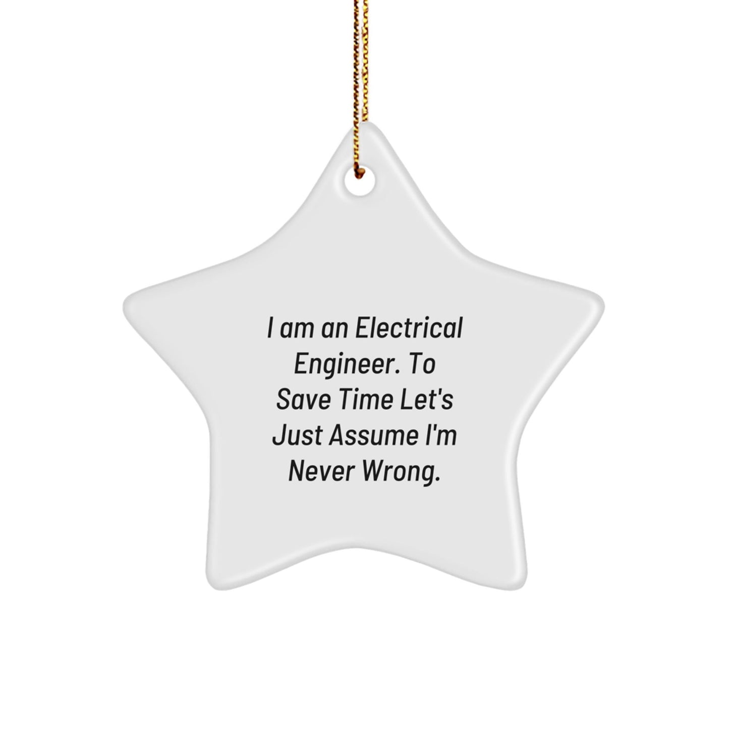 Funny Electrical Engineer Gifts from Friends, Humorous Star Ornament for Christmas, Electrical Engineer Quote - The Buy Boom