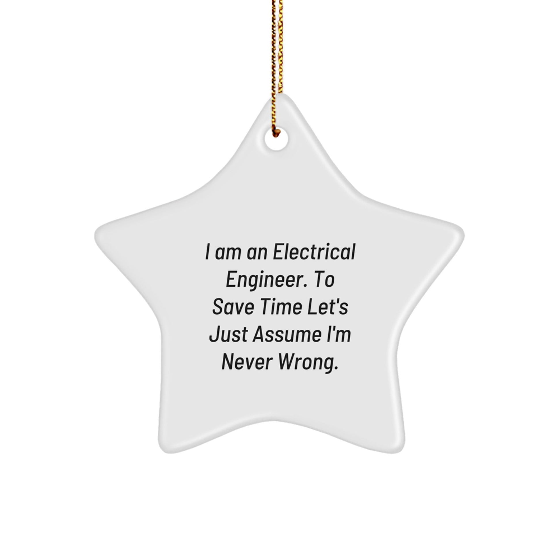 Funny Electrical Engineer Gifts from Friends, Humorous Star Ornament for Christmas, Electrical Engineer Quote - The Buy Boom