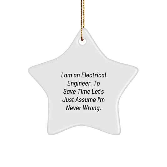 Funny Electrical Engineer Gifts from Friends, Humorous Star Ornament for Christmas, Electrical Engineer Quote - The Buy Boom