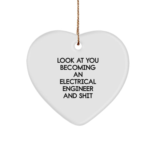 Funny Electrical Engineer Gifts, Heart Ornament for Electrical Engineer, Gifts from Friends for Him - The Buy Boom