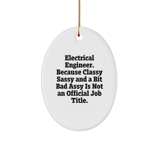 Funny Electrical Engineer Oval Ornament Gift from Friends for Electrical Engineer on Christmas Unique Gifts Day - The Buy Boom