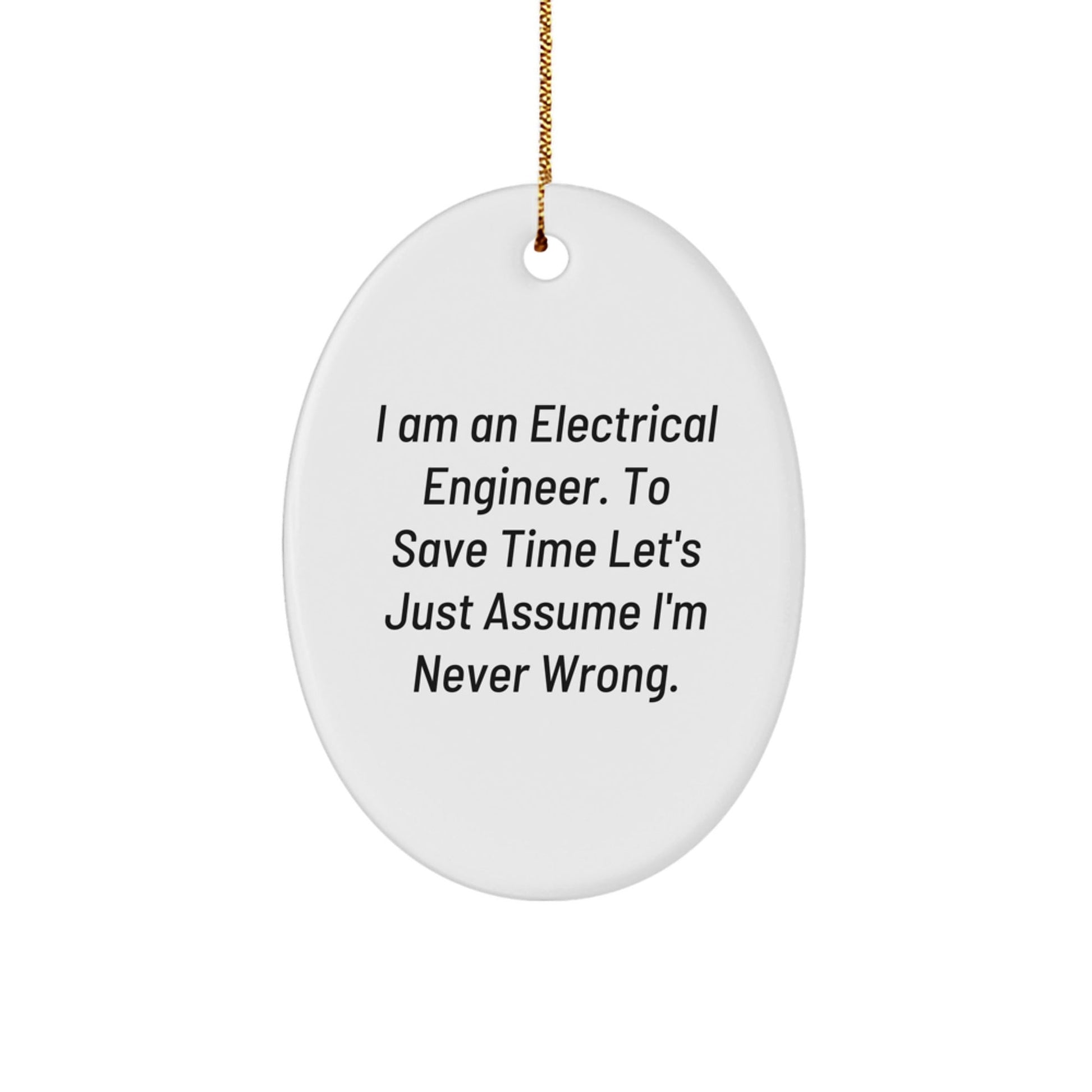 Funny Electrical Engineer Oval Ornament Gifts from Men to Friends, Ideal Gift for Electrical Engineer at Christmas Time, Unique Oval Shaped Ornament - The Buy Boom