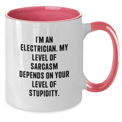 Funny Electrician Gifts | Electrician Sarcasm Mug, Two Tone Coffee Mug, Ideal Gift for Electrician Friends on Christmas - The Buy Boom
